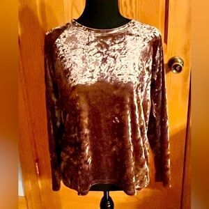 Urban Coco Size M Pullover Top Long Sleeve Glam Soft Crushed Velour Velvet Soft